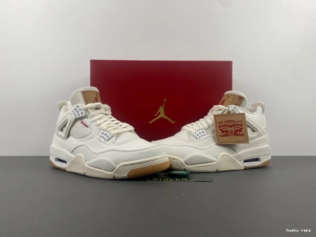 Cheap Husky Levi's AO2571-100 x 4 Air 'White' Jordan 0801